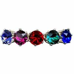 Crystals By Swarovski® Multi-Color Opaque Crystal Stud Earrings~ Silver